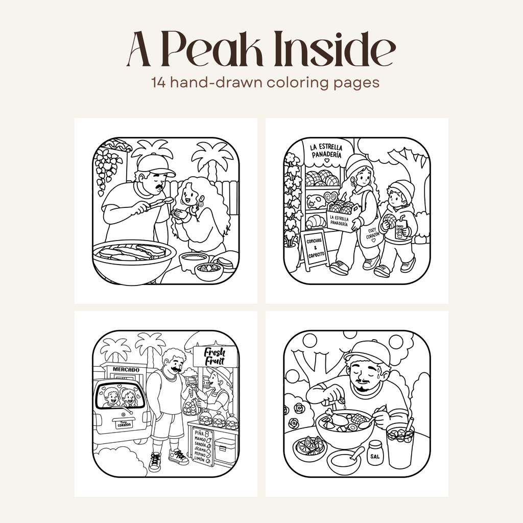 The Little Things: Food & Familia – Printable Mini Coloring Book