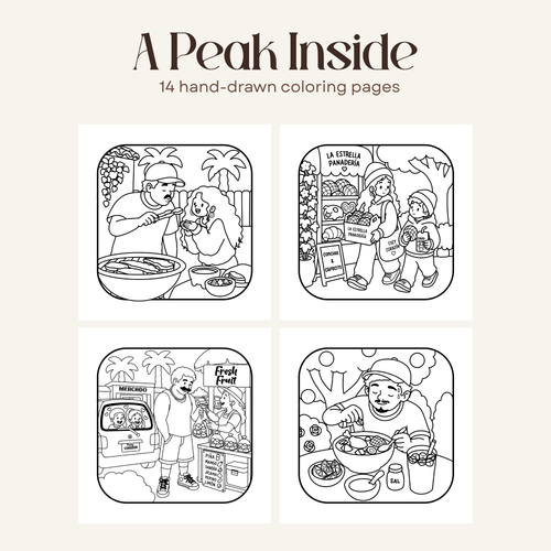 The Little Things: Food & Familia – Printable Mini Coloring Book
